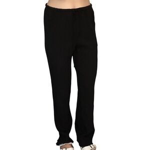 Zara Pants Black Summer Tie Waist Casual Straight Leg Boho Vacation Size Medium